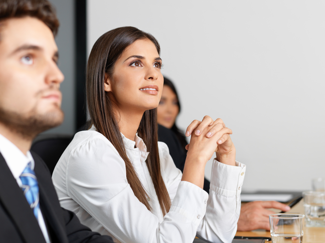 Business group paying attention